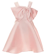 Rare Editions Big Girls Sleeveless Bow-Accented Mikado Fit & Flare Dress