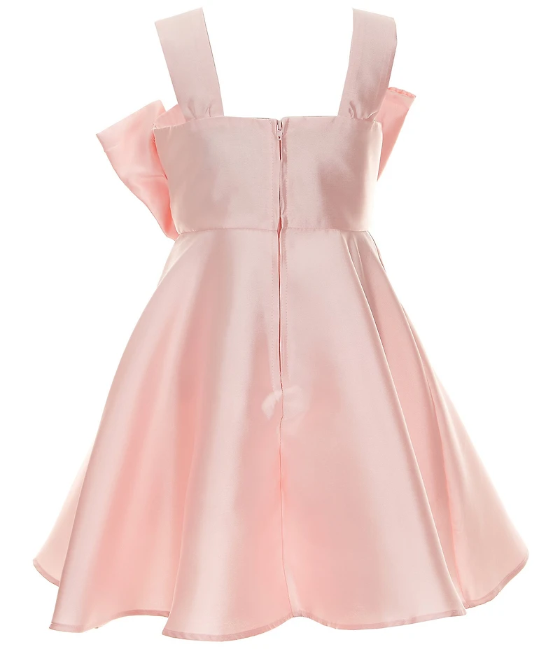 Rare Editions Big Girls Sleeveless Bow-Accented Mikado Fit & Flare Dress