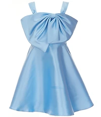 Rare Editions Big Girls Sleeveless Bow-Accented Mikado Fit & Flare Dress