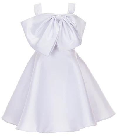 Rare Editions Big Girls Sleeveless Bow-Accented Mikado Fit & Flare Dress