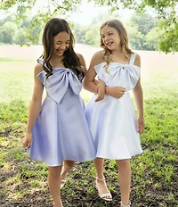 Rare Editions Big Girls Sleeveless Bow-Accented Mikado Fit & Flare Dress