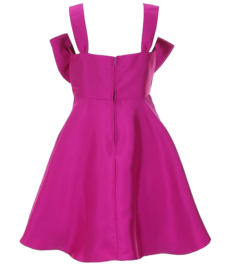 Rare Editions Big Girls Sleeveless Bow-Accented Mikado Fit & Flare Dress