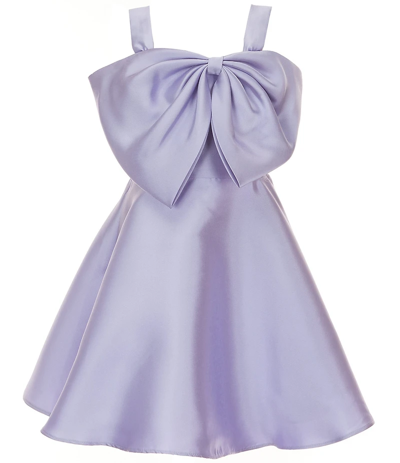 Rare Editions Big Girls Sleeveless Bow-Accented Mikado Fit & Flare Dress