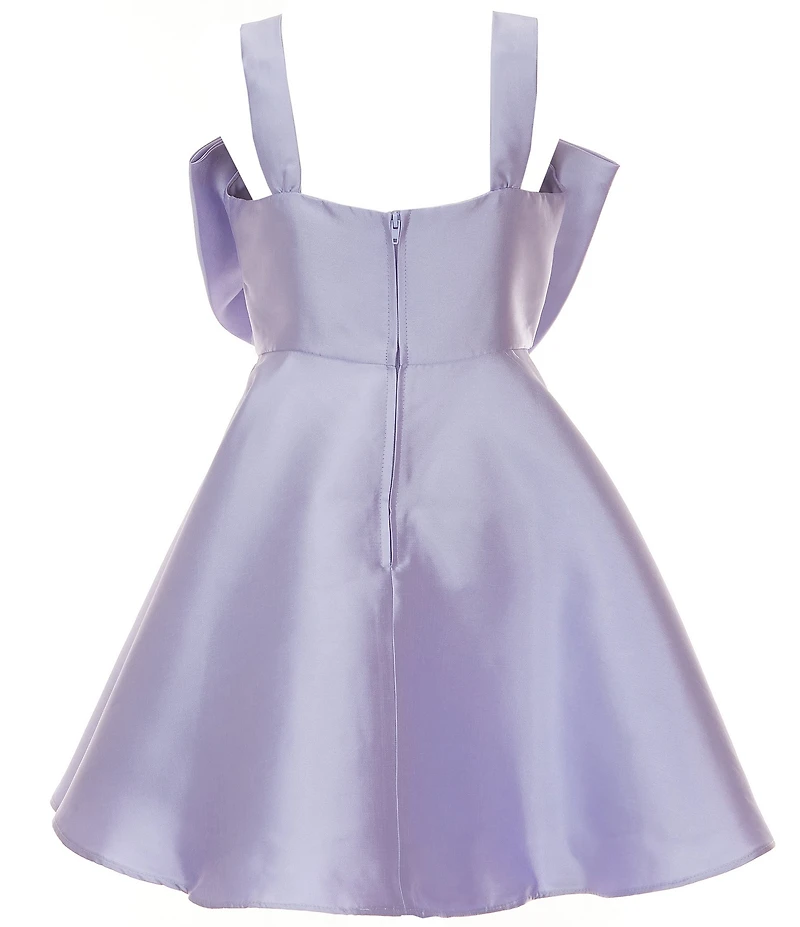 Rare Editions Big Girls Sleeveless Bow-Accented Mikado Fit & Flare Dress