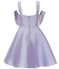 Rare Editions Big Girls Sleeveless Bow-Accented Mikado Fit & Flare Dress