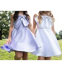 Rare Editions Big Girls Sleeveless Bow-Accented Mikado Fit & Flare Dress