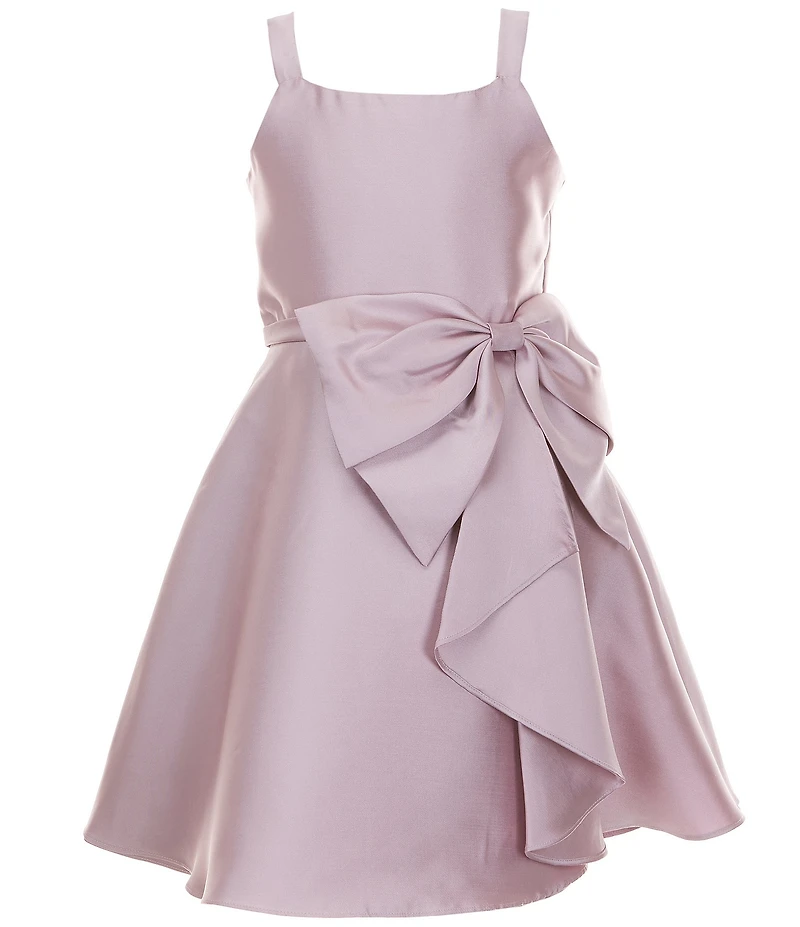 Rare Editions Big Girls Sleeveless Bow Accented Mikado Dress