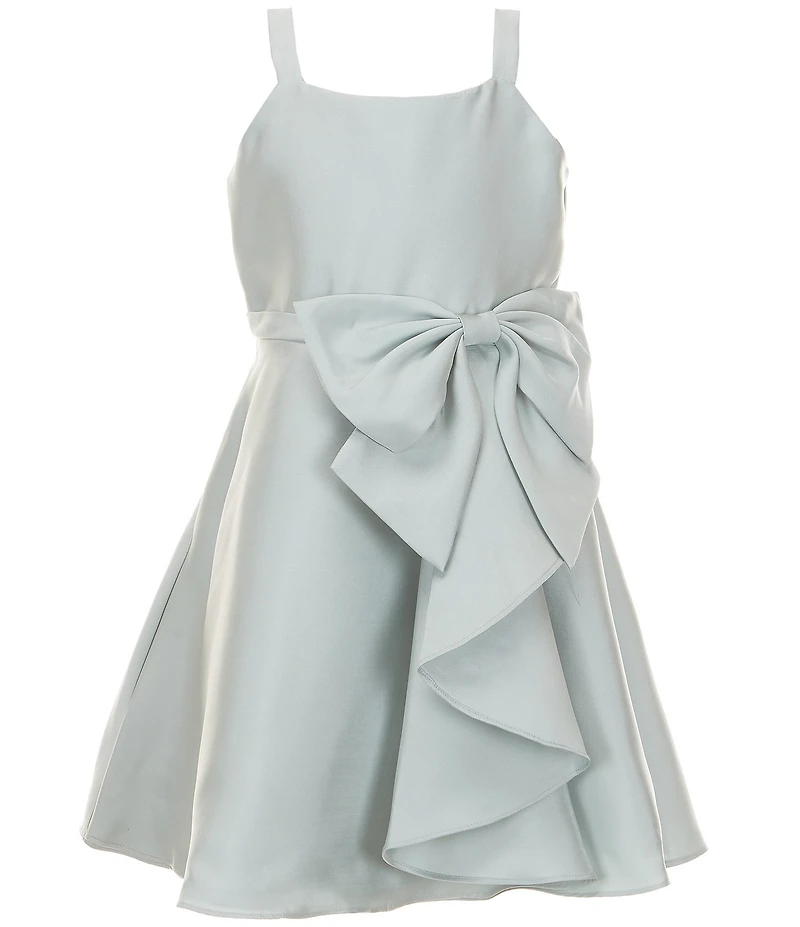 Rare Editions Big Girls Sleeveless Bow-Accented Mikado Fit-And-Flare Dress