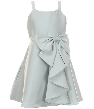 Rare Editions Big Girls Sleeveless Bow-Accented Mikado Fit-And-Flare Dress