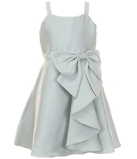 Rare Editions Big Girls Sleeveless Bow-Accented Mikado Fit-And-Flare Dress