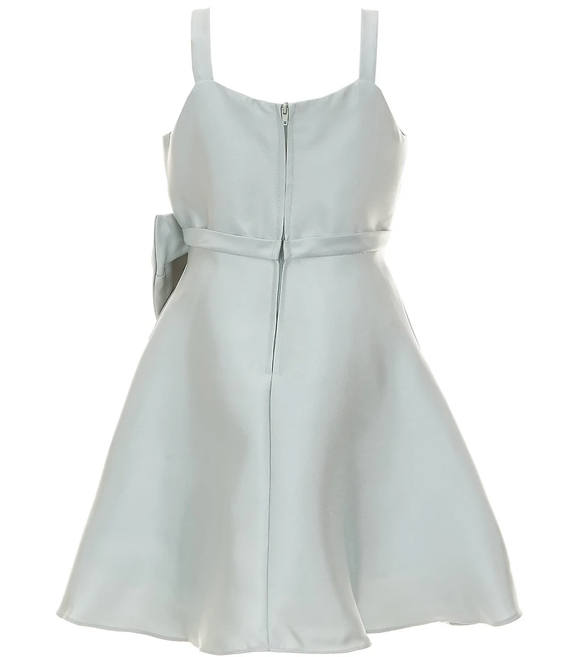 Rare Editions Big Girls Sleeveless Bow-Accented Mikado Fit-And-Flare Dress