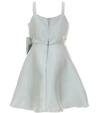 Rare Editions Big Girls Sleeveless Bow-Accented Mikado Fit-And-Flare Dress