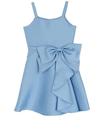 Rare Editions Big Girls Sleeveless Bow-Accented Mikado Fit-And-Flare Dress