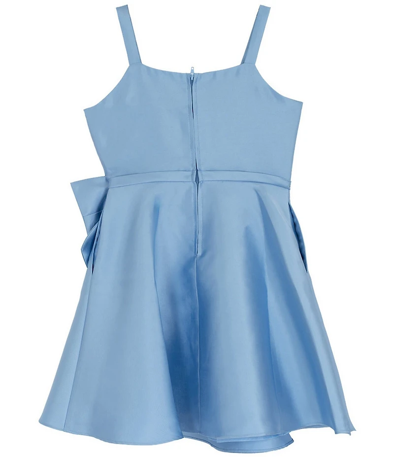 Rare Editions Big Girls Sleeveless Bow-Accented Mikado Fit-And-Flare Dress