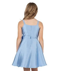 Rare Editions Big Girls Sleeveless Bow-Accented Mikado Fit-And-Flare Dress