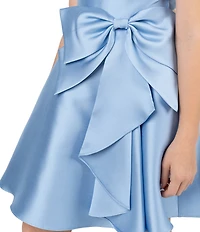 Rare Editions Big Girls Sleeveless Bow-Accented Mikado Fit-And-Flare Dress