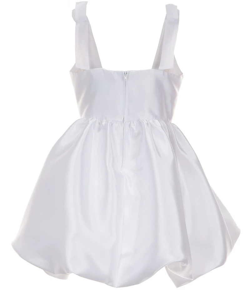 Rare Editions Big Girls Sleeveless Bubble-Hem Mikado Fit-And-Flare Dress