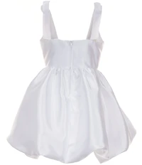 Rare Editions Big Girls Sleeveless Bubble-Hem Mikado Fit-And-Flare Dress