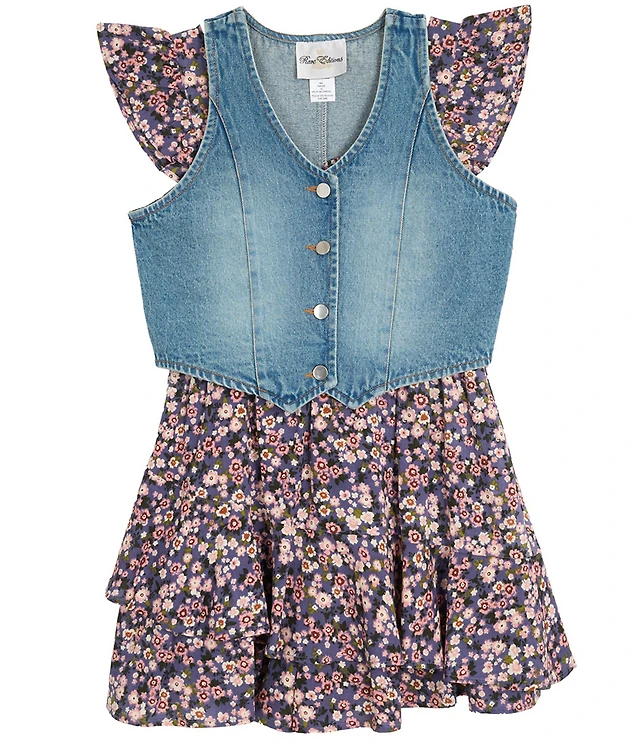 Robe Sans Manches Bonnie Jean Pour Fille Taille 16 - Motif Rayures Et Pois Colorés - Occasion Bon état