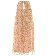Rare Editions Big Girls Sleeveless Denim Vest & Sleeveless Floral-Printed Pleated Chiffon Dress