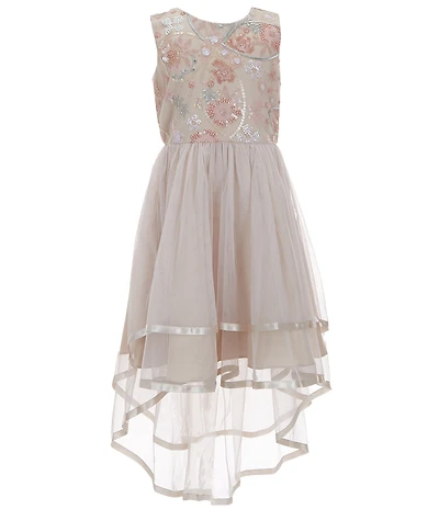 Rare Editions Big Girls Sleeveless Embroidered-Bodice/Cascading Skirted Ballgown