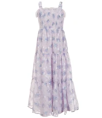 Rare Editions Big Girls Sleeveless Floral-Burnout-Chiffon Long Dress