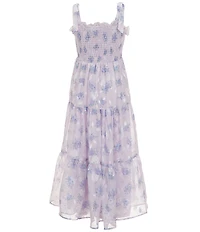 Rare Editions Big Girls Sleeveless Floral-Burnout-Chiffon Long Dress