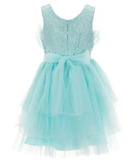 Rare Editions Big Girls Sleeveless Illusion-Bodice/Tiered Skirted Fit & Flare Dress