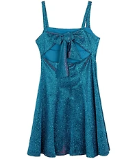 Rare Editions Big Girls Sleeveless Metallic Empire-Waist Dress