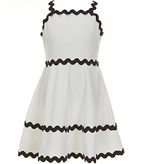 Rare Editions Big Girls Sleeveless Ric Rac-Trimmed Fit-And-Flare Dress