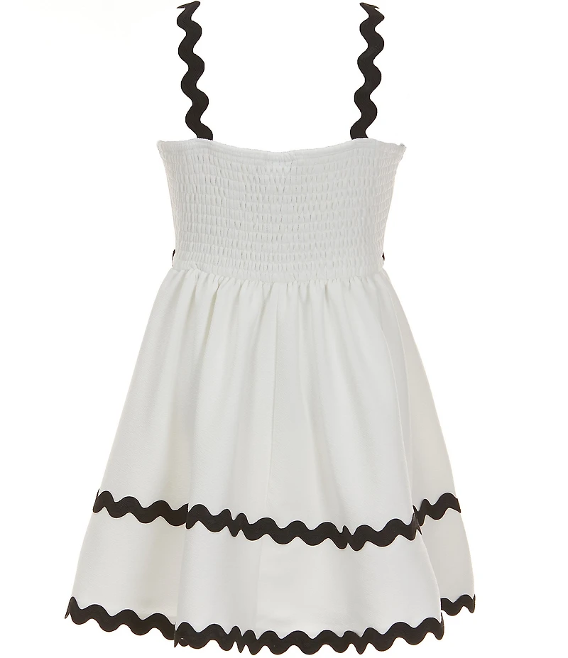 Rare Editions Big Girls Sleeveless Ric Rac-Trimmed Fit-And-Flare Dress