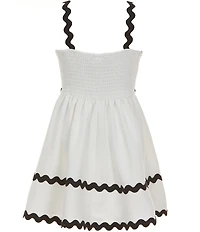 Rare Editions Big Girls Sleeveless Ric Rac-Trimmed Fit-And-Flare Dress