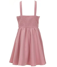 Rare Editions Big Girls Sleeveless Rosette-Appliqued Mikado Fit-And-Flare Dress