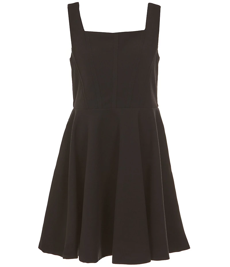 Rare Editions Big Girls Sleeveless Scuba Crepe Skater Dress