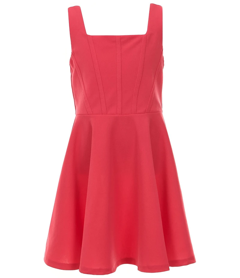Rare Editions Big Girls Sleeveless Scuba Crepe Skater Dress