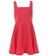 Rare Editions Big Girls Sleeveless Scuba Crepe Skater Dress