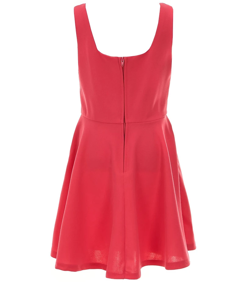 Rare Editions Big Girls Sleeveless Scuba Crepe Skater Dress