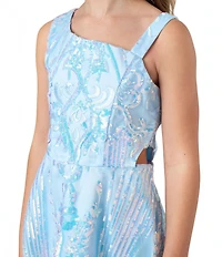 Rare Editions Big Girls Sleeveless Sequin-Embellished Fit & Flare Dress