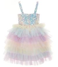 Rare Editions Big Girls Sleeveless Sequin-Embellished/Ombre Mesh Fit & Flare Dress