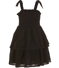 Rare Editions Big Girls Sleeveless Smocked-Bodice/Tiered-Skirted Voile Fit-And-Flare Dress