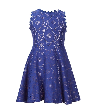 Rare Editions Big Girls Two-Tone-Lace Fit-And-Flare Dress
