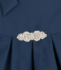 Rare Editions Big Girls Asymmetrical-Neck Bow-Accented Fit-And-Flare Dress