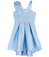 Rare Editions Big Girls Bow-Accented High-Low-Hem Dress