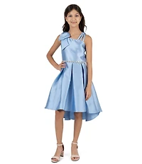 Rare Editions Big Girls Bow-Accented High-Low-Hem Dress