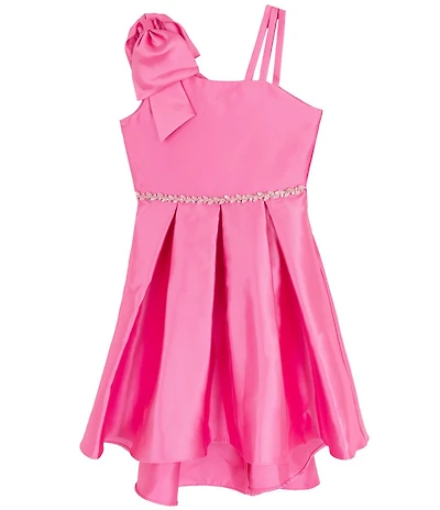 Rare Editions Big Girls Bow-Accented High-Low-Hem Dress
