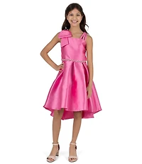 Rare Editions Big Girls Bow-Accented High-Low-Hem Dress