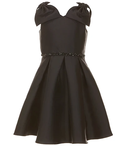 Rare Editions Big Girls Bow-Accented Mikado Dress
