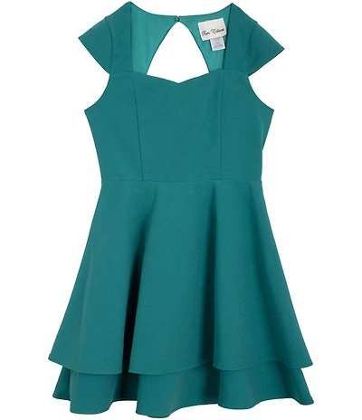 Rare Editions Big Girls Cap-Sleeve Tiered Fit-And-Flare Dress