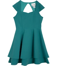 Rare Editions Big Girls Cap-Sleeve Tiered Fit-And-Flare Dress