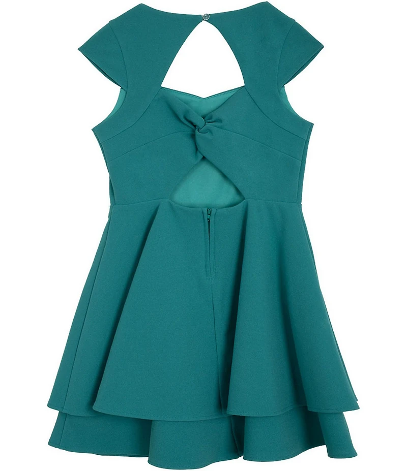 Rare Editions Big Girls Cap-Sleeve Tiered Fit-And-Flare Dress